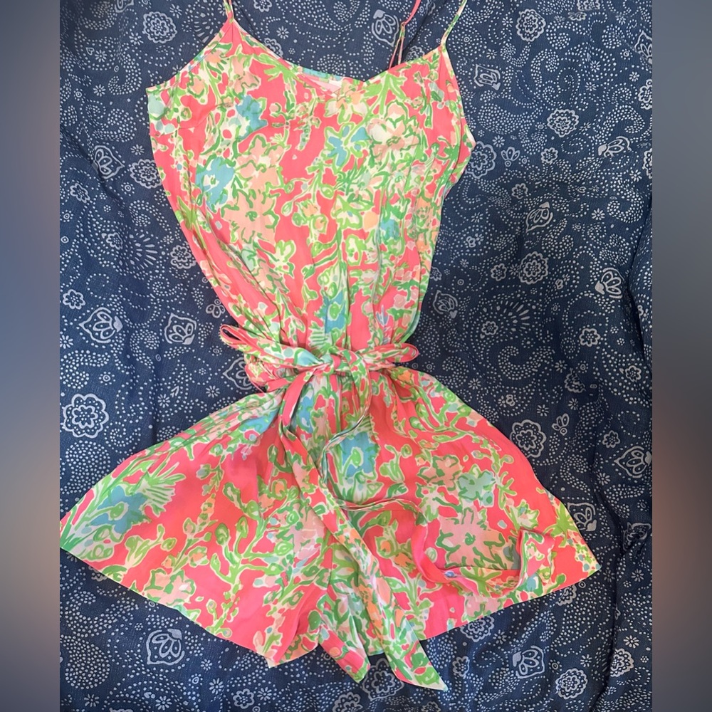 Lily Pulitzer Pink and Green Romper
